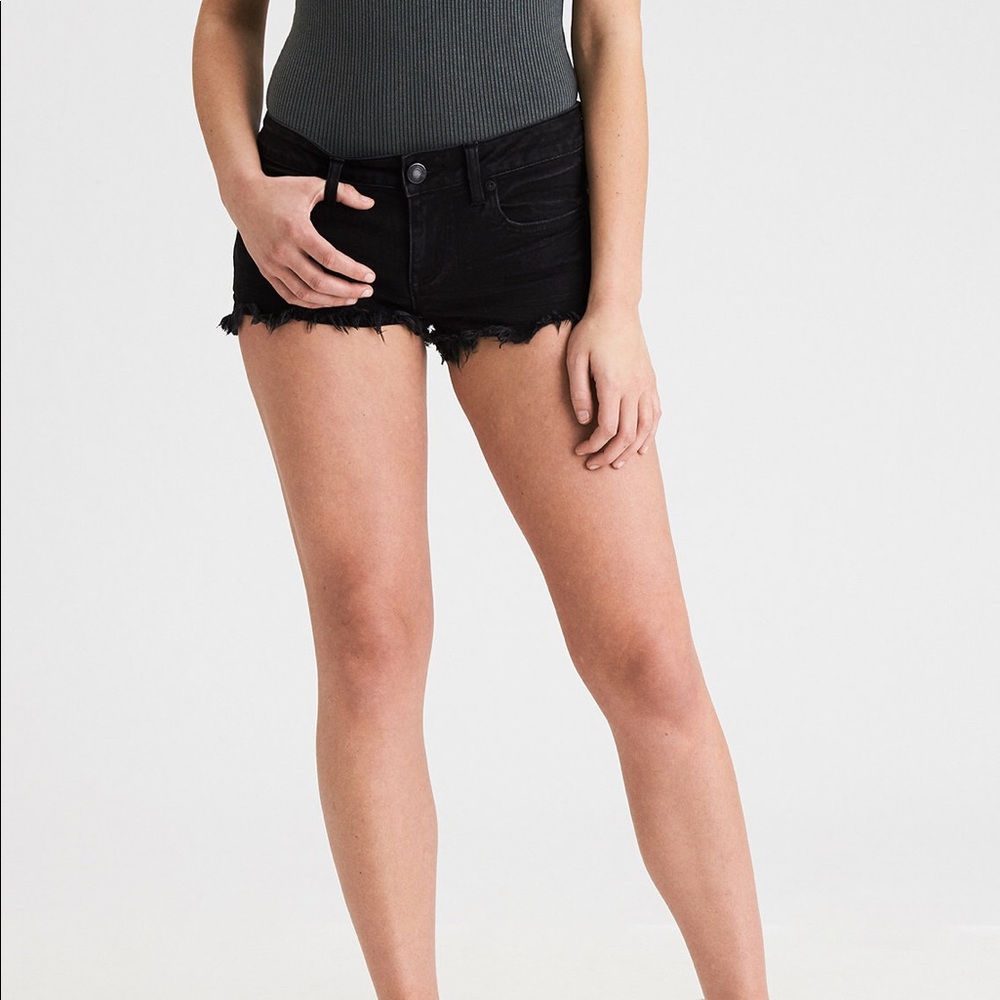 AE Black Jean Shorts
